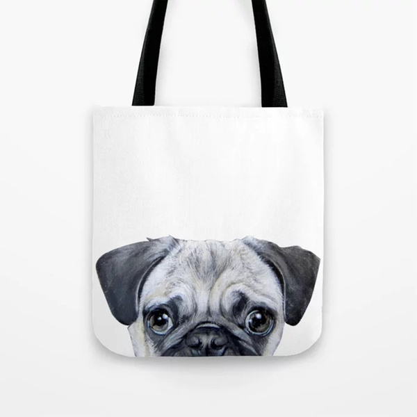 Paired Up Perfect Perky Pug Tote Bag | Farm Girls Fancy Frills